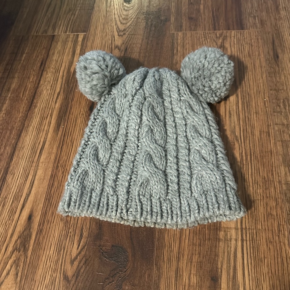 Revolve Double Pom gray hat beanie